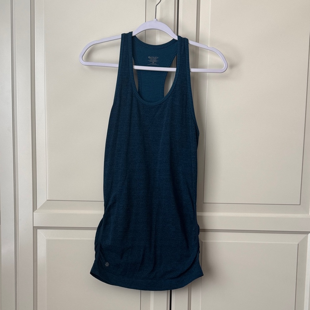 Athleta Teal Scoop Neck Racerback Tank Top